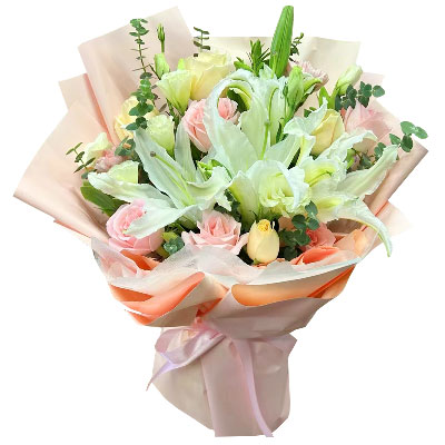 长春10朵玫瑰百合混搭，爱是难忘时刻